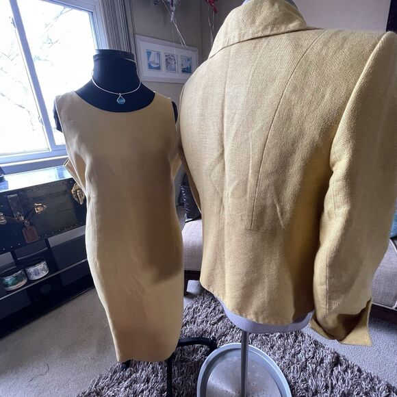 KASPER Separates Blazer Jacket Dress Suit Size 12 Linen Blend 2 Pc Set Career - Picture 10 of 13